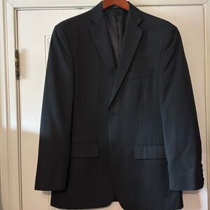 Men’s Haggar Suit Jacket Black with grey stripes - 38 regular